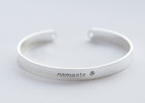 Namaste engraved bracelet, Yoga Jewelry Zen Gift Om bracelet, mom