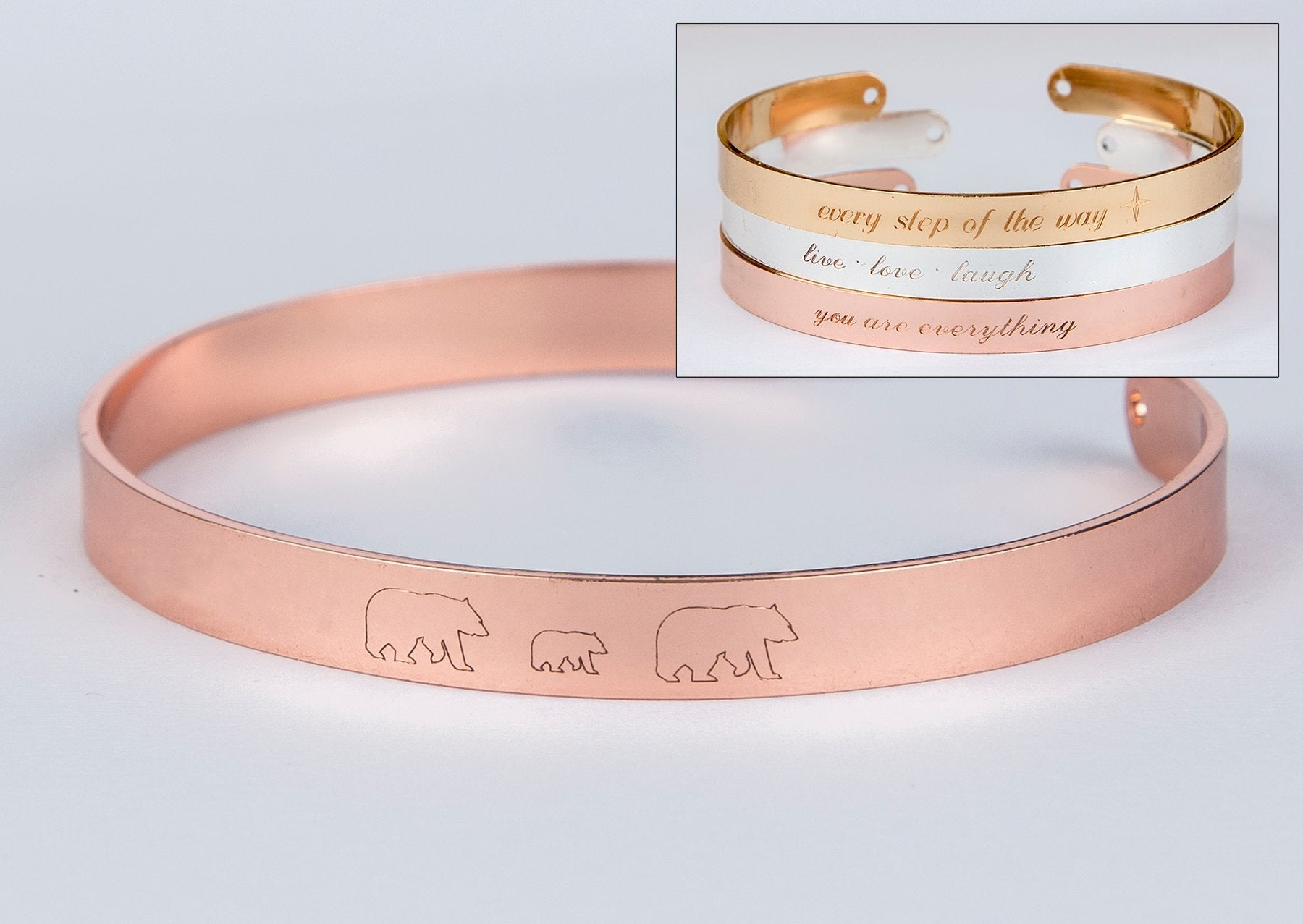 Mama Bear Engraved Bracelet, Personalized Engraved Gift, Mother's Day