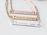 Stylish Medical Alert Necklace Medical ID Diabetes Allergy Gift For