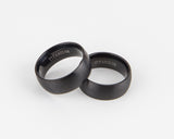 Black Titanium Ring for Men, Wide Black Brushed Matte Titanium Ring
