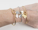Dainty Knot Bracelet, Gold Plated  Wire Knot Bangle with Personalized