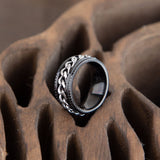 Black Silver Chain Spinner Ring for Men, Fidget Spinner Ring, Wide