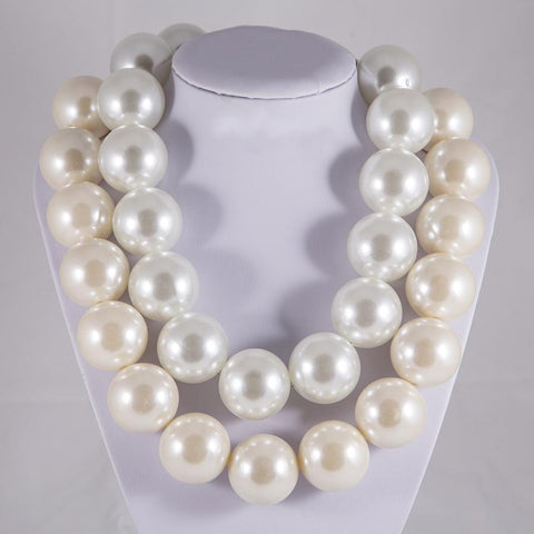 Huge faux pearl necklace gift 30mm large pearl statement necklace gift