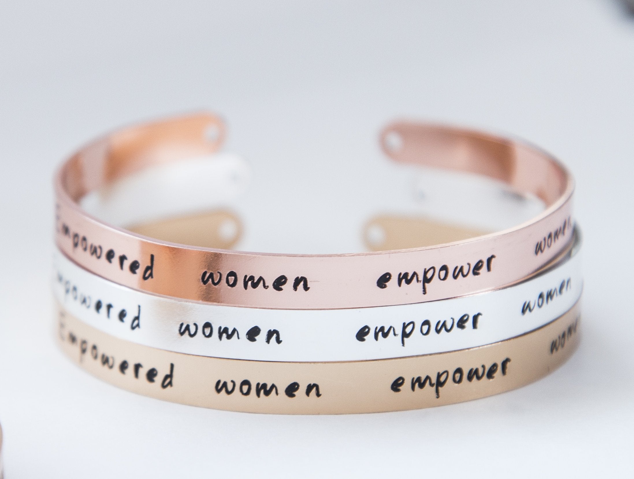 Empowered women jewelry, women empowerment feminist gift, hand