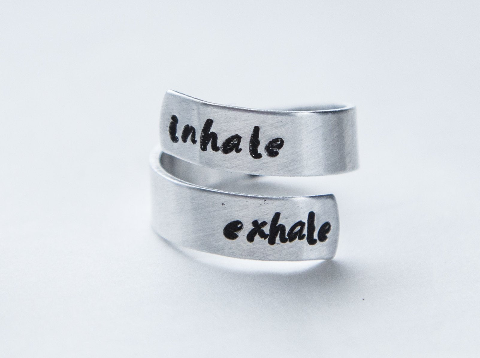 Inhale exhale ring, Yoga ring, yoga lover gift, meditation help
