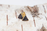 Black triangle druzy earrings, gold plated earrings