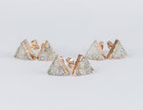 White triangle druzy earrings, gold plated earrings