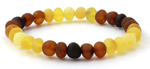 Raw Baltic Amber Stretch Bracelet for Adults