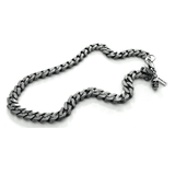 Silver skull and chain mens necklace. Mens gift, Gift for Men.