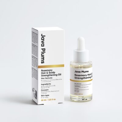 Rosemary Hair & Scalp Strengthening Oil that nourishes roots, promotes growth, and adds natural shine.