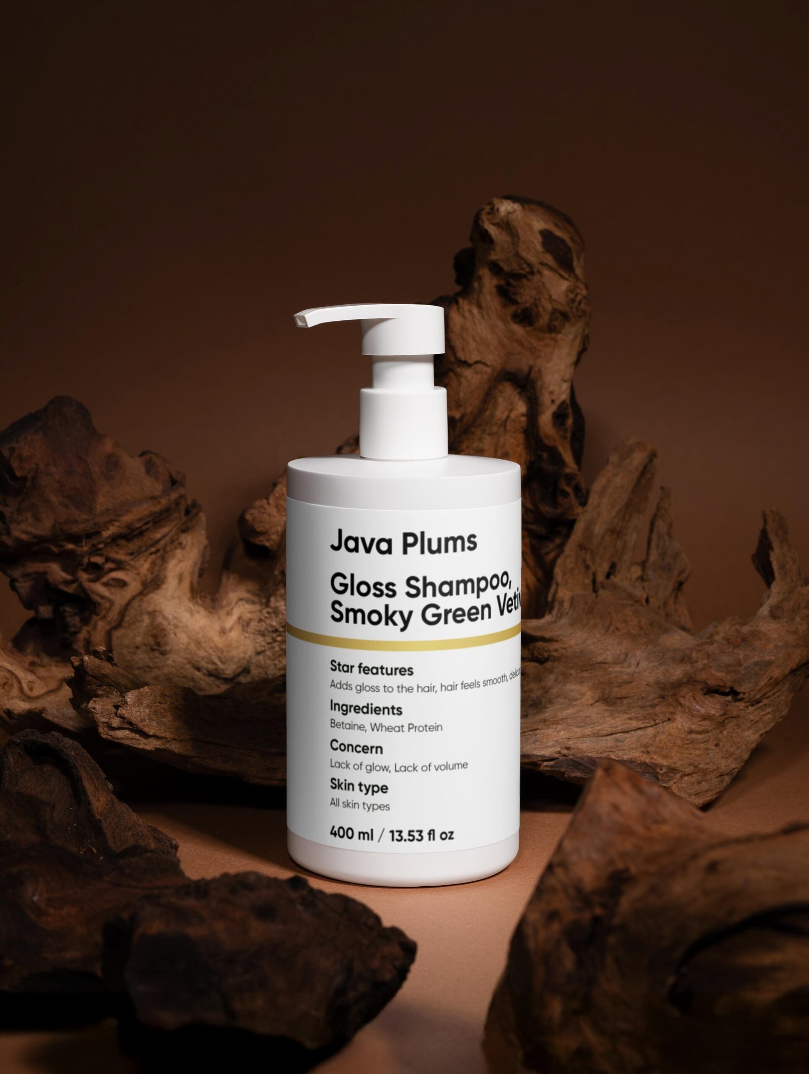 Java Plums Gloss Shampoo, Smoky Green Vetiver, 400 ml / 13.53 fl oz - Image 6
