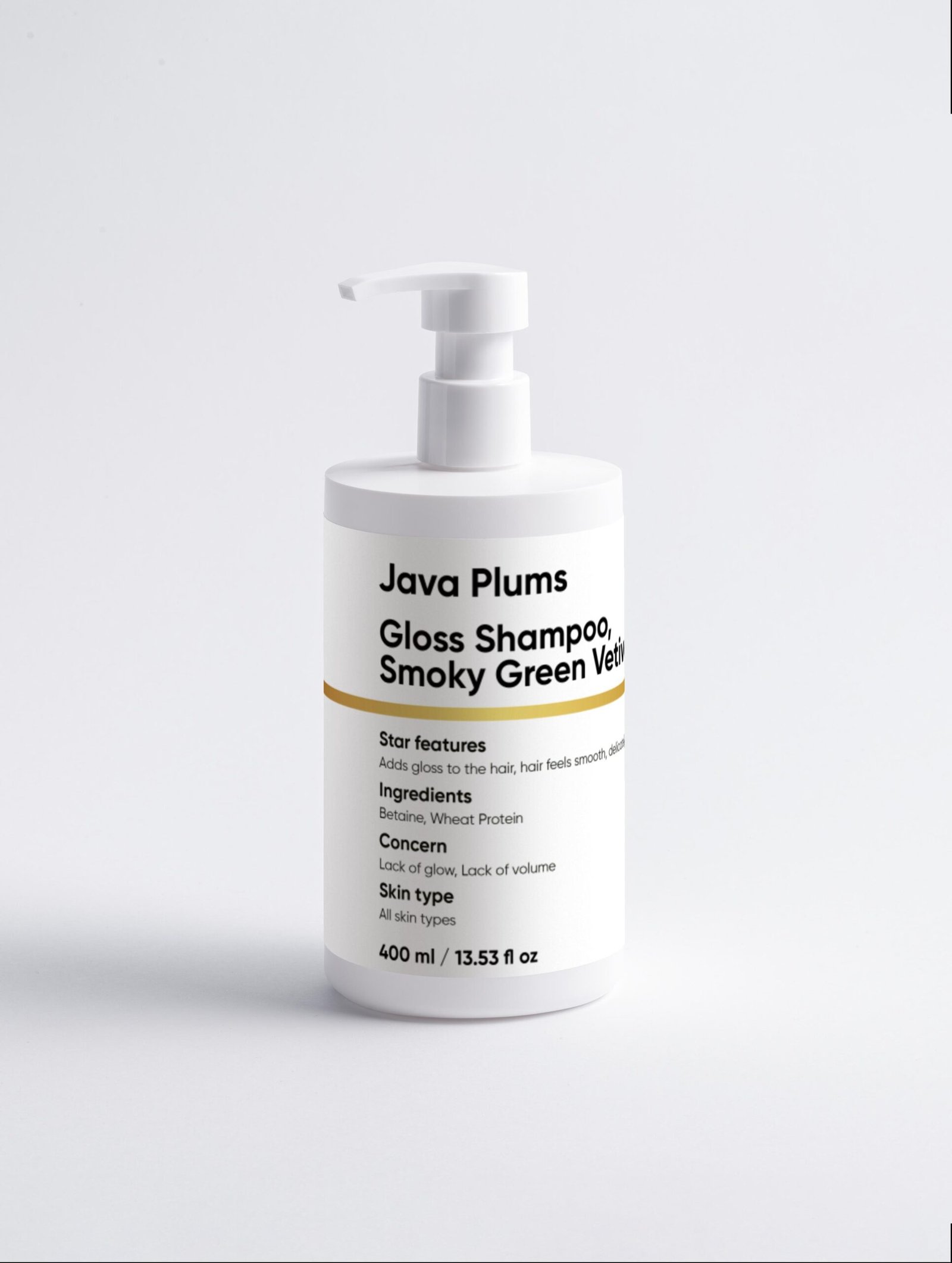 Java Plums Gloss Shampoo, Smoky Green Vetiver, 400 ml / 13.53 fl oz - Image 4